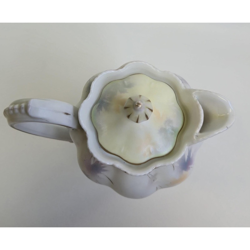 Antique R.S. Prussia "Swans on Lake" Chocolate Pot - Satin Finish - Art Nouveau - Picture 5 of 16